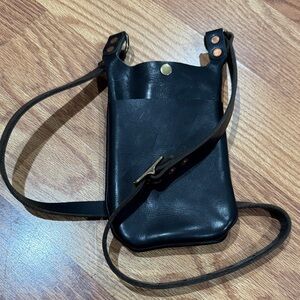 Black Leather Crossbody Bag